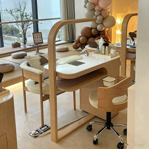 Modern Ins Stainless Steel Salon Furniture Single Manicure <b>Table</b> with Marble Top <b>Nail</b> Lamp Eco-Friendly Durable for <b>Nail</b> Bar Use - Product Image 2
