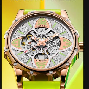 Onola 3833 Ice Out <b>Automatic</b> Watch Men Big Dial Sport Wristwatches Skeleton Reloj Automatico Hombre - Product Image 6