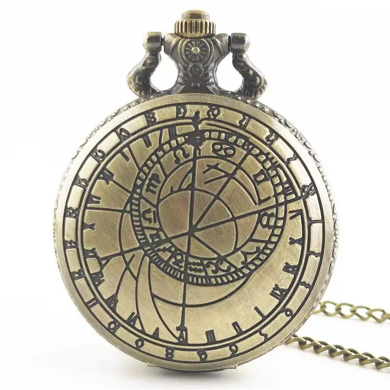 Старинные кварцевые карманные часы с компасом