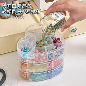 Multi Layer Bead <b>Storage</b> <b>Box</b> Transparent <b>Stackable</b> With Compartments For Jewelry Craft Supplies Heart Shaped Tote Bag 3 Layer - Product Image 5