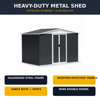 12x19 FT Prefabrik Galvaniz Çelik Garaj Açık Hava Metal Depolama Binası Çift Kapılı ve Yan Girişli