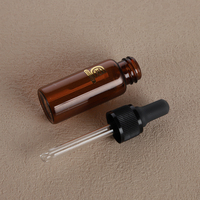 Flacon compte-gouttes cosmétique en verre ambré translucide brillant rechargeable de 5/10/15 ml pour huiles essentielles