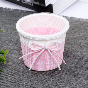 Wholesale High Quality Home <strong>Decoration</strong> Paper Rope Woven Flower <strong>Storage</strong> <strong>Baskets</strong> and <strong>Decorative</strong> Gift <strong>Basket</strong> - Product Image 3