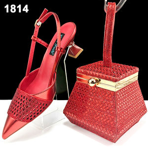 Bestway Ladies Shoes <span class=keywords><strong>Europa</strong></span> Tamaño 38-43 Tacón 2,36 pulgadas Zapatos italianos y conjunto de bolsos para fiesta africana - Product Image 6