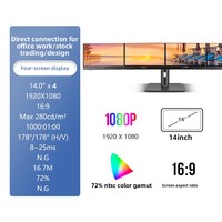 Moniteur portable pour ordinateur portable 15,6 pouces FHD 1080P IPS Écran de protection des yeux avec support 180 réglable Double haut-parleur Moniteur de voyage