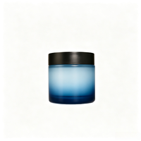 Bouteille en verre ambré givré de 80g 100g avec couvercle en plastique noir mat pour les soins de la peau et la crème pour le visage, pour crème pour le visage