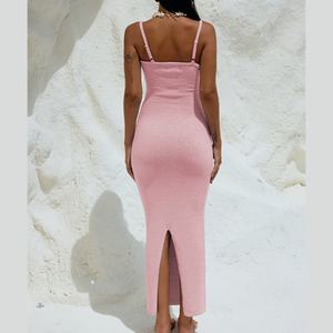 Robe longue en tricot doux sans manches pour femme, robe de soirée formelle, robe de club pour femme, de qualité supérieure et personnalisée - Product Image 2