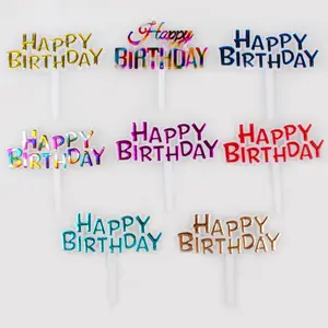 Happy Birthday Candle Birthday Letter Cake Decoration Plastic Bronzing Letters