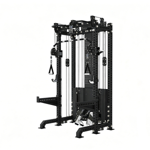 Rack de Squat Pliable en Métal pour Usage Domestique, Équipement Commercial avec Poulie Multifonctionnelle 2-en-1 <span class=keywords><strong>Réglable</strong></span> et Plaque de Protection - Product Image 3