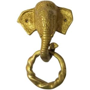 PARIJAT Artisanat Grand heurtoir de porte en laiton Ganesha et poignée de tiroir Quincaillerie Tuskar pour la décoration intérieure - Product Image 4