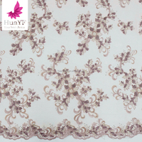 HY2408 3D bunga manik-manik bordir payet Tulle renda kain Multi warna gaun pernikahan perjalanan menembak aksesoris wanita