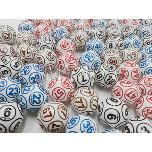 Grosir kustom logo mini plastik 38mm lucky lottery menarik warna bola ping pong bola lotto padat tahan lama bola