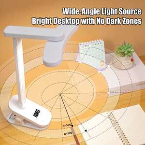<span class=keywords><strong>Lampe</strong></span> <span class=keywords><strong>de</strong></span> lecture portable <span class=keywords><strong>à</strong></span> 3 couleurs réglables avec horloge, rechargeable, <span class=keywords><strong>à</strong></span> clipser, <span class=keywords><strong>lampe</strong></span> <span class=keywords><strong>de</strong></span> table, protection des yeux, <span class=keywords><strong>lampe</strong></span> <span class=keywords><strong>de</strong></span> <span class=keywords><strong>bureau</strong></span> LED pliable - Product Image 3