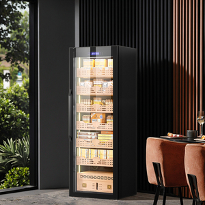 Réfrigérateur à vin et cigares en bois de cèdre à porte unique avec compresseur et étagères réglables pour bar à domicile et usage hôtelier - Product Image 4