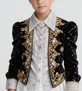 <span class=keywords><strong>Costume</strong></span> da <span class=keywords><strong>Bambino</strong></span> K-pop con Paillettes, Stile Cacciatore di Demoni, Nero e Oro, per Spettacoli, Danza, Halloween e Talent Show - Product Image 5