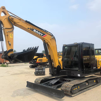 Mini-excavatrice sur chenilles Sany SY55 SY55C d'occasion de marque chinoise, 5 tonnes, en bon état, vendue à prix réduit