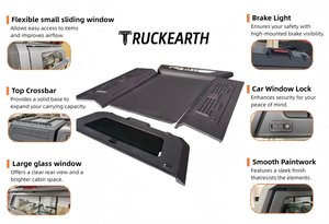 Cubierta de aluminio para camionetas Ford, Toyota, GMC, RAM, Chevrolet, TEYF, Pickup, Camper Shell - Product Image 6