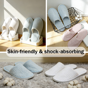 شباشب سبا قابلة لإعادة الاستخدام للضيوف، قابلة للغسل، مصنوعة من الصوف المرجاني الوردي، مناسبة للفنادق والمنزل والسفر - Product Image 4