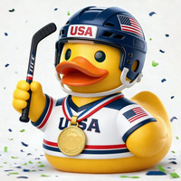 Canard en résine Jeep, Canard joueur de hockey et de rugby, Trophée de la Série mondiale, Accessoires de voiture, Décoration intérieure Canard