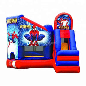Vente flash Château gonflable commercial Spiderman & Superman Combo toboggan 5x4m PVC pour fête d'enfants - Product Image 5