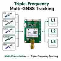 Modul GNSS Tri-Band WT-27-HP L1 L2 L5 400 Saluran dengan Dual UART I2C RTCM3.X untuk Penentuan Posisi Otomotif dan Industri