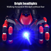Coche de juguete RC 2 en 1 con ruedas de deriva, control remoto, luces, 2.4G, acrobacias de doble cara