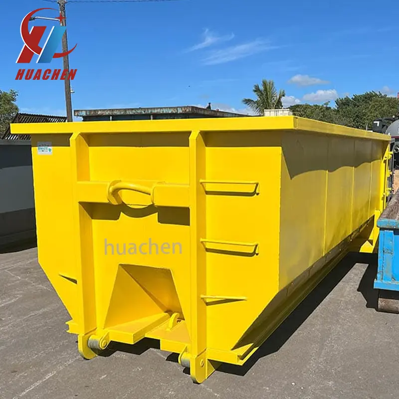 Huachen ağır hizmet tipi roll-off inşaat döküntüleri için üstü açık çöp tenekesi