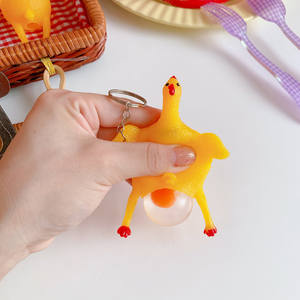 Chaud drôle poulet oeuf pondeuses poules bondées balle anti-stress porte-clés créatif drôle parodie délicat jouet poulet porte-clés porte-clés - Product Image 1