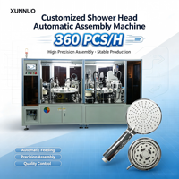 Machine d'assemblage automatique de pommeaux de douche contrôlée par PLC personnalisée avec moteur, garantie 1 an pour les équipements sanitaires de salle de bain