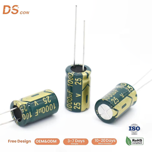 Condensador Electrolítico de Aluminio de <span class=keywords><strong>25V</strong></span> 1000μF, 10x17mm, Radial, de Orificio Pasante, Componente Electrónico al por Mayor de Fuente Directa - Product Image 1