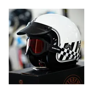 Nouveau modèle de casque de moto demi-visage casques modulaires pour adultes en fibre de carbone moto
