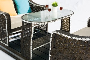 Muebles de exterior para patio, Columpio de 4 asientos, <span class=keywords><strong>mecedora</strong></span> de jardín con cortina - Product Image 6
