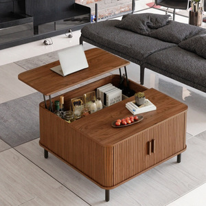 Modern minimalist wooden floor <b>table</b>, cross-border home living room storage <b>table</b>, height adjustable, customizable. - Product Image 1