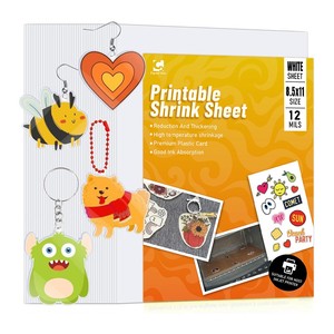 50 cái/gói 0.3mm sáng tạo vui vẻ Kit PVC shrinkable phim thu nhỏ nghệ thuật nhựa shrinky dink thu nhỏ nhựa tấm trống cho Keychain - Product Image 4