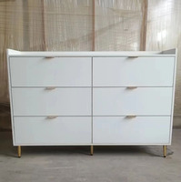 Commode haute en bois à 5 tiroirs Commode moderne en bois blanc Tallboy pour chambre à coucher