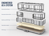 Maison capsule modulaire prête à être expédiée, structure en acier préfabriquée, cabane pour le glamping
