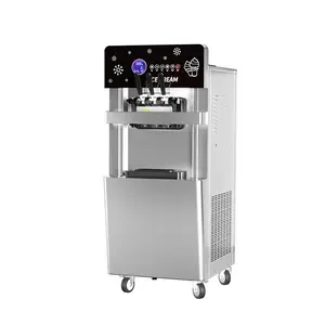 Mesin es krim 40-58L/J, kerucut sundae Kecil desktop komersial lembut, pembuat mesin es krim otomatis penuh