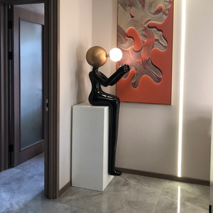 Lámpara de Pie con Forma de Estatua, Estilo Art <span class=keywords><strong>Deco</strong></span> Moderno y Sencillo, LED, para Dormitorio, Sala de Estar, Galería, Tienda de Ropa, Hotel, Lámpara de Pie Grande para Hotel - Product Image 4
