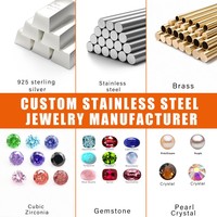 Bijoux personnalisés avec nom et logo, collier, boucles d'oreilles, bracelet, bagues en argent plaqué or, laiton, acier inoxydable, service OEM