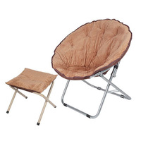 Chaise de soucoupe ronde de jardin pliante décontractée de loisirs de camping durable avec cadre en acier