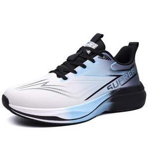Zapatillas Deportivas para Hombre, Transpirables, con Degradado Blanco-Azul, Suela Ligera con Amortiguación, Diseño con Letras Impresas, para Correr - Product Image 4