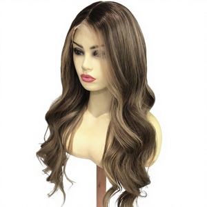 Parrucche Frontali in Pizzo 13x4 Marroni con Luci Bionde, 100% Capelli Umani, Parrucca Frontale in Pizzo - Product Image 1