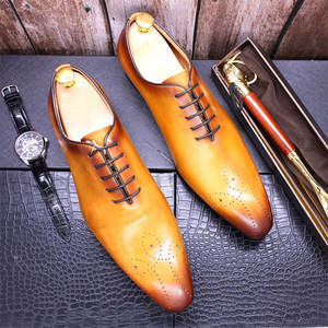 Zapatos Oxford de Cuero Pintados a Mano Personalizados de Xinzirain <span class=keywords><strong>para</strong></span> Hombre, con Punta en Pico y Degradado, <span class=keywords><strong>para</strong></span> Eventos Formales y Bodas - Product Image 4
