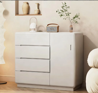 Commode en bois blanc moderne de luxe de haute qualité avec 8 tiroirs, armoire de rangement durable et écologique pour salon et entrée