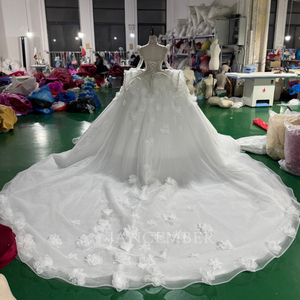 Xs258-1 Custom Made Modern <b>Wedding</b> Dresses Ball Gown Tulle Appliques Crystal Beaded Sequins Women Formal Bride for - Product Image 5
