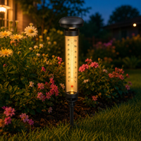 Lampu Taman Termometer Surya 2700K LED Putih Hangat Lembut Lampu Tancap Luar Ruangan IP65 ABS