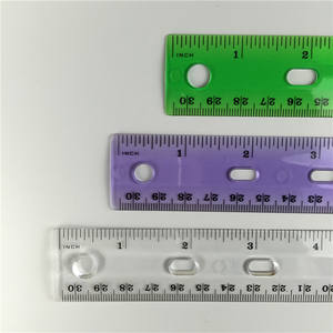 Righello per bambini in plastica trasparente 30cm 12 pollici rettilineo metrico di facile lettura pollici misure centimetriche uso ufficio a casa scuola - Product Image 3