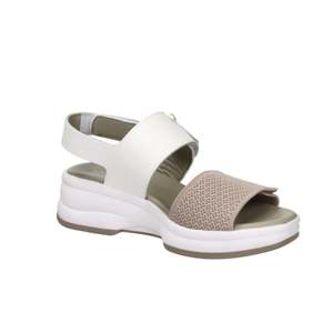 Sandales compensées Donna Serena pour femme, blanc beige, talon de 5 cm, taille 40 - Product Image 2