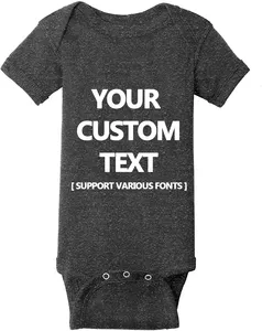 Custom Winter Organic Cotton Printed Pajamas Plus Size Knit Toddler Kids Newborn Jumpsuits Clothes Set Girls' Boys' Baby Romper