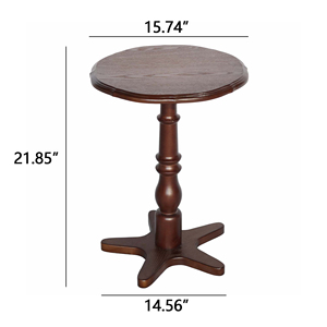 Table d'appoint ronde en bois sur piétement, 15,75 pouces, table d'appoint vintage pour salon, chambre à coucher - Product Image 6